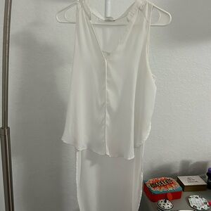 Charlotte Russe Ivory V-Neck Blouse